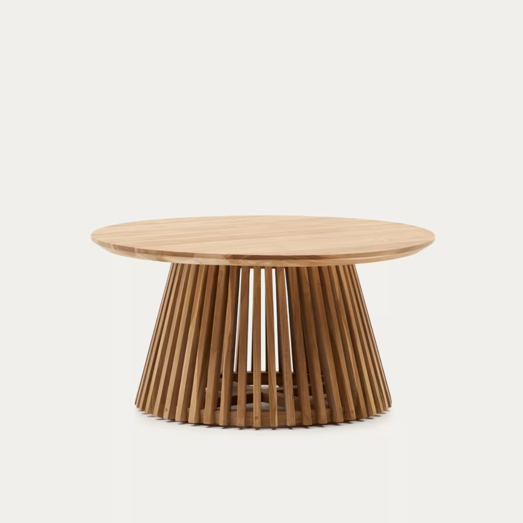 Alessia Natural Teak Slatted Round Coffee Table