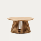 Alessia Natural Teak Slatted Round Coffee Table