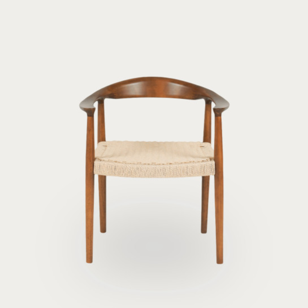  Wishbone Style Dining Chairs front view