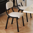 Céleste Black Metal And Boucle Fabric Dining Room Chair
