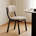 Black Metal And Boucle Fabric Dining Room Chair