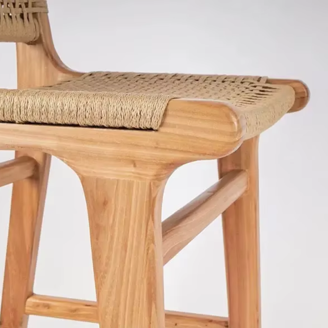 rattan close up on the bar stool