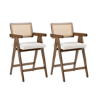Upholstered Rattan Bar Stools side view 