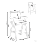Upholstered Rattan Bar Stools dimensions