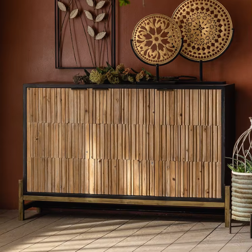 Jasper Narrow Hallway Sideboard With Black Wood Frame