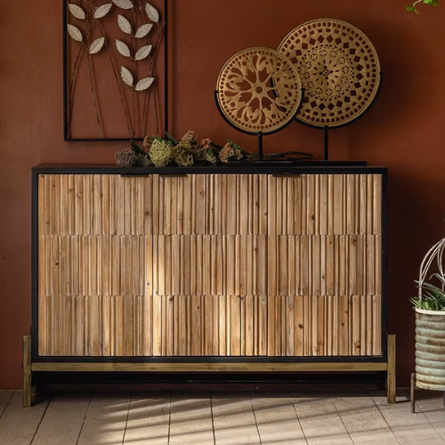 Jasper Narrow Hallway Sideboard With Black Wood Frame