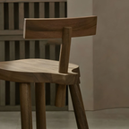 close up of the Dark Wood Bar Stool With Back 