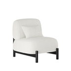 White Accent Chair with black legs on a white background
