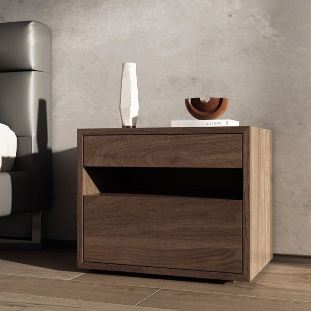 Dark Wooden Bedside Table 