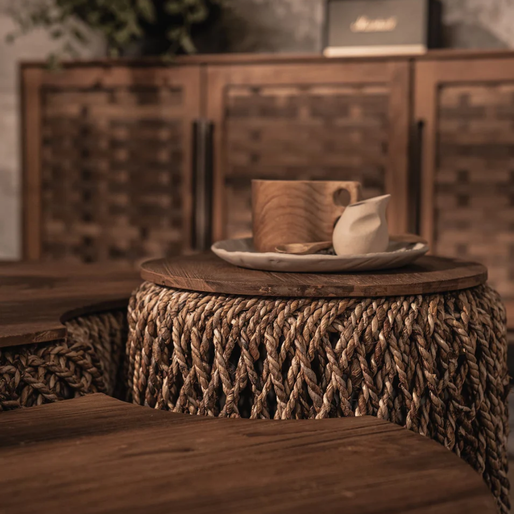 Ophelia Natural Wicker Coffee Table With Storage Basket