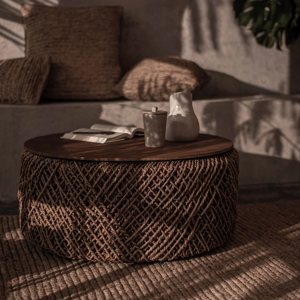 Ophelia Natural Wicker Coffee Table With Storage Basket