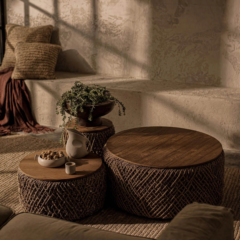 Ophelia Natural Wicker Coffee Table With Storage Basket