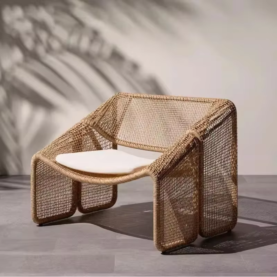 Carter Rattan Lounge Chair With Wicker Frame