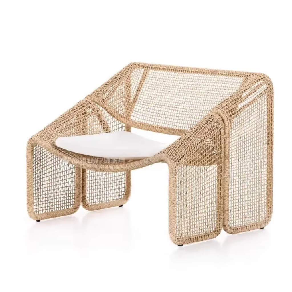 Carter Rattan Lounge Chair With Wicker Frame