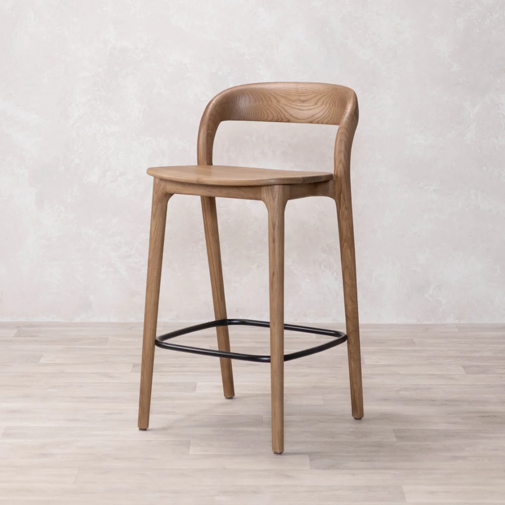 Wood Counter Stools With Backs front view