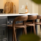 Rennick Light Wood Counter Stools With Backs And Metal Footrest