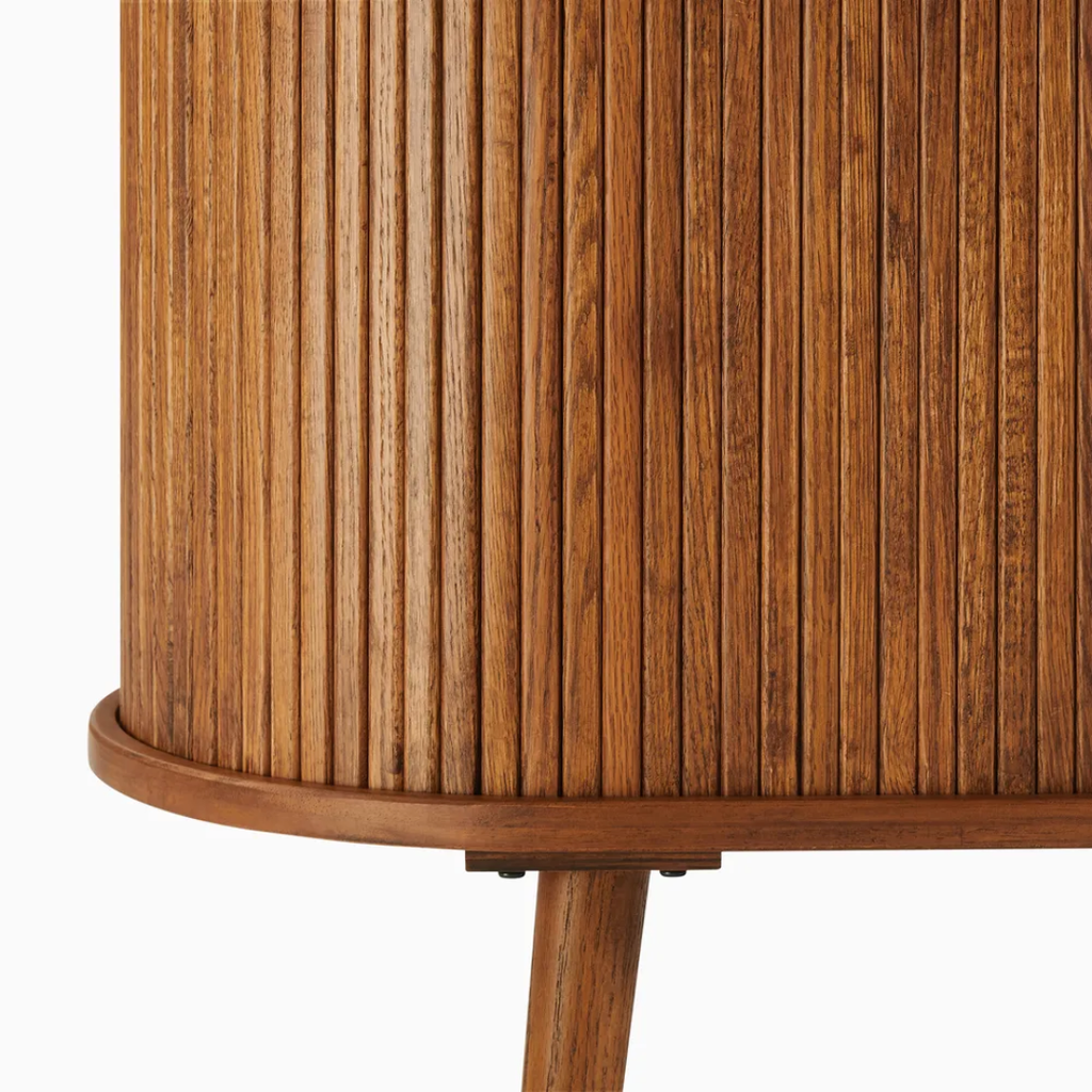 Watson Fluted Walnut TV Unit with Sliding Doors