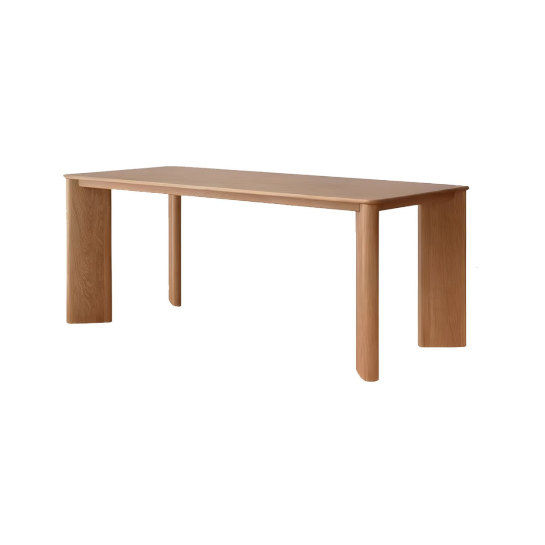 Rectangular Wooden Dining Table on a white background