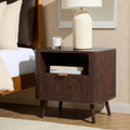 Walnut Wood One Shelf Bedside Table